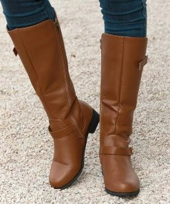 Cheap 🛒 ROSY Brown Mid-Calf Knight 🥾 Boots - 👩 Women ⌛ -ROSY SHOP zu100172346 alt 3 tm1633634338