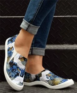 Discount π ROSY Blue & White Crane Slip-On π Sneaker - π© Women π