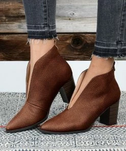 Best Pirce ✨ ROSY Brown V-Cut Bootie - 👩 Women 🔔