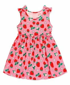 Best Pirce 😀 Cutie Patootie Rosy Pink Strawberry Bow-Detail A-Line 👗 Dress - Toddler 🤩