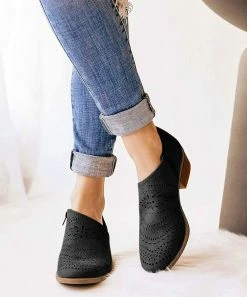 Best deal 🛒 ROSY Black Perforated Side-Zip Bootie - 👩 Women 🔥