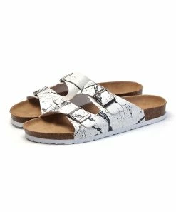 Buy ✔️ ROSY White Marbled Double-Buckle Slide - 👩 Women 🥰 -ROSY SHOP zu103869923 alt 3 tm1646690851