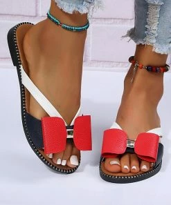Best deal 👏 ROSY Red Bow-Accent 🩴 Sandal - 👩 Women 😀