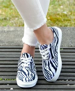 Cheapest ⌛ ROSY Blue & White Zebra 👟 Sneaker - 👩 Women 🔔