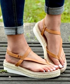 Best deal 💯 ROSY Brown Strappy Espadrille 🩴 Sandal - 👩 Women 👍 -ROSY SHOP zu104784450 alt 2 tm1649249029