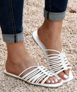 Budget ✔️ ROSY White Strappy 🩴 Sandal - 👩 Women 👏 -ROSY SHOP zu105143202 alt 2 tm1650728695