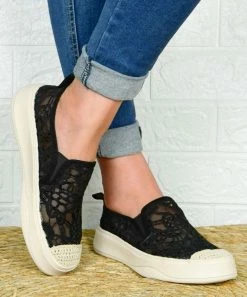 Top 10 🎁 ROSY Black Lace Slip-On 👟 Sneaker - 👩 Women ⭐