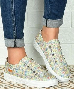Wholesale 🎉 ROSY Yellow & Blue Floral Casual Slip-On 👟 Sneaker - 👩 Women ⭐ -ROSY SHOP zu106251214 alt 2 tm1653678510