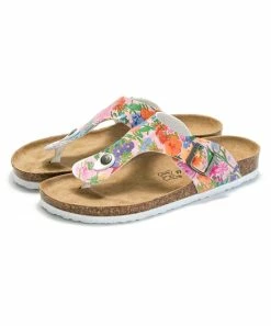 Wholesale 🎁 ROSY Pink & Green Floral T-Strap 🩴 Sandal - 👩 Women 😉 -ROSY SHOP zu106365234 alt 3 tm1654866425