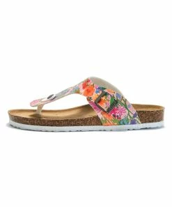 Wholesale 🎁 ROSY Pink & Green Floral T-Strap 🩴 Sandal - 👩 Women 😉 -ROSY SHOP zu106365234 alt 4 tm1654866425
