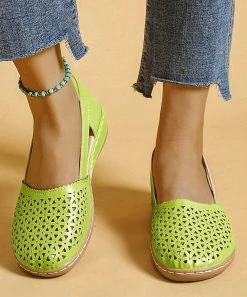 Promo βοΈ ROSY Green Perforated Flat - π© Women π₯
