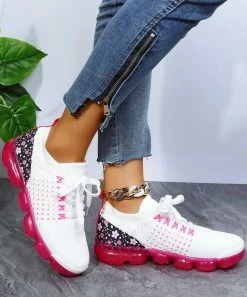 Best Pirce 𧨠ROSY White & Pink Floral Lug-Sole π Sneaker - π© Women π
