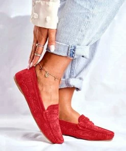 Best Pirce ✔️ ROSY Red Perforated Loafer - 👩 Women 🎉 -ROSY SHOP zu107408748 alt 3 tm1657929562