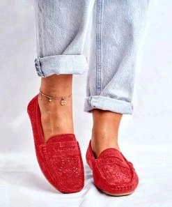 Best Pirce ✔️ ROSY Red Perforated Loafer - 👩 Women 🎉