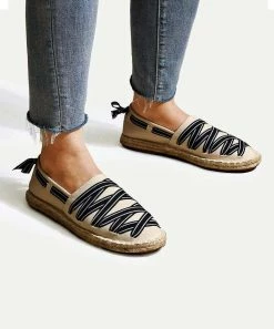 New 🎁 ROSY Beige Crisscross Slip-On Espadrille - 👩 Women ✨ -ROSY SHOP zu107510515 alt 3 tm1658427294