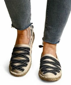 New 🎁 ROSY Beige Crisscross Slip-On Espadrille - 👩 Women ✨