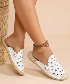 Top 10 🔥 ROSY White Cutout Espadrille Mule - 👩 Women ✨