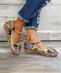 Wholesale ⭐ ROSY Black & Multicolor Bow-Accent Bead Ankle-Strap Flat - 👩 Women 🛒 -ROSY SHOP zu108553453 alt 4 tm1661538165