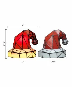 Brand new 💯 River Of Goods Red Santa Hat Stained Glass Table Lamp 🤩 -ROSY SHOP zu108797012 alt 3 tm1666618998