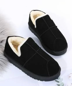 Budget 👏 ROSY Black Faux-Fur-Lined Slipper - 👩 Women 👍 -ROSY SHOP zu109210046 alt 3 tm1663884696