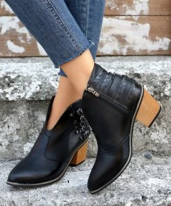 Wholesale π₯° ROSY Black Buckle-Detail Ankle Boot - π© Women π―