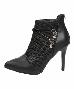 Promo 🥰 ROSY Black Geometric-Embossed Charm-Accent Bootie - 👩 Women 🎉 -ROSY SHOP zu109216149 alt 3 tm1664211854