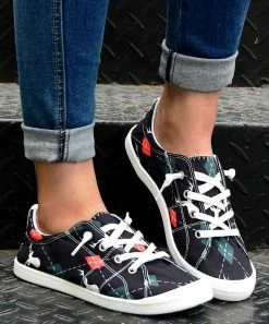 Top 10 🥰 ROSY Black & Red Argyle 👟 Sneaker - 👩 Women 🛒
