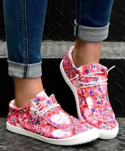 Discount π ROSY Pink & Blue Floral Boat π Shoe - π© Women π