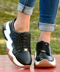 Best Sale 🎁 ROSY Black & White Wave Platform 👟 Sneaker - 👩 Women 🎉