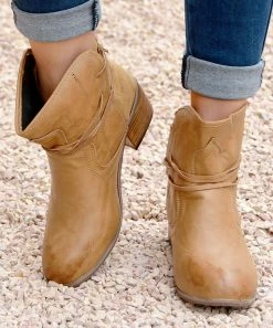 Best Sale 🌟 ROSY Khaki Wrap-Tie Block-Heel Boot - 👩 Women 🤩 -ROSY SHOP zu110605042 alt 3 tm1668265990