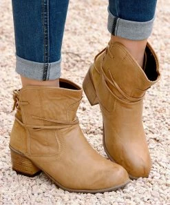 Best Sale 🌟 ROSY Khaki Wrap-Tie Block-Heel Boot - 👩 Women 🤩