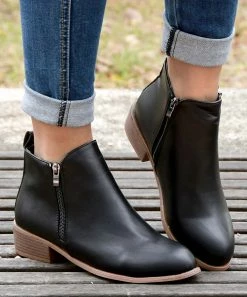 Best Sale 🤩 ROSY Black Double-Zip Ankle Boot - 👩 Women 🎉