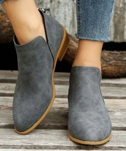 Brand new 🥰 ROSY Gray Twin Buckle Ankle Boot - 👩 Women 😀 -ROSY SHOP zu110614115 alt 2 tm1668201772