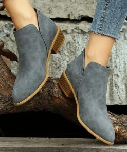 Brand new 🥰 ROSY Gray Twin Buckle Ankle Boot - 👩 Women 😀 -ROSY SHOP zu110614115 alt 4 tm1668201772