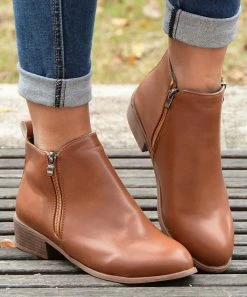 Best deal ✔️ ROSY Brown Double-Zip Ankle Boot - 👩 Women 💯
