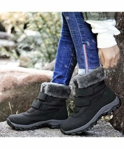 Best Sale ❤️ ROSY Black Faux-Fur Lined Hook & Loop Winter Boot - 👩 Women 🤩 -ROSY SHOP zu110799479 alt 2 tm1668712624