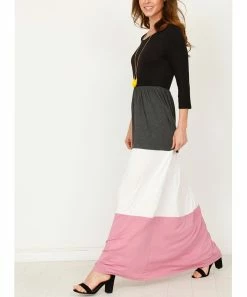 Best Sale ⌛ Egs By éloges Charcoal Color Block Maxi 👗 Dress - 👩 Women 🔔 -ROSY SHOP zu70459812 alt 2 tm1546550685