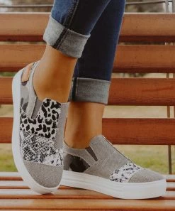 Deals π ROSY Gray Contrast Animal Print Slip-On π Sneaker - π© Women π