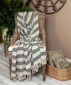 Brand new ✔️ Parkland Collection Beige Rosie Stripe Woven Throw 👏 -ROSY SHOP zu91058183 alt 4 tm1616680985