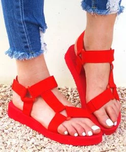 Outlet 😍 ROSY Red Triangle-Strap 🩴 Sandal - 👩 Women ❤️ -ROSY SHOP zu94668633 alt 3 tm1617891934