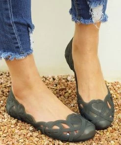 Best deal 🎉 ROSY Gray Openwork Jelly D'Orsay Flat - 👩 Women ⭐