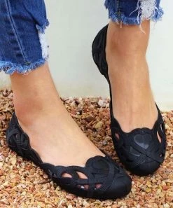 Brand new 😉 ROSY Black Openwork Jelly D'Orsay Flat - 👩 Women 🎁