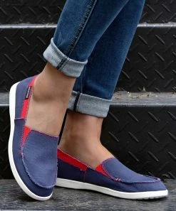 Budget 🧨 ROSY Navy & Red 🥿 Boat Shoes - 👩 Women 🎉 -ROSY SHOP zu98017252 alt 2 tm1645471958
