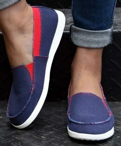 Budget 🧨 ROSY Navy & Red 🥿 Boat Shoes - 👩 Women 🎉
