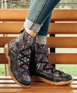 Best deal 👏 ROSY Gray Geometric Ankle Boot - 👩 Women 👏